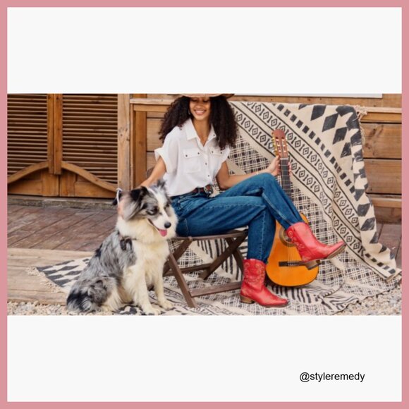 Faux Leather Western Ankle Boots with Chunky Heel and Square Toe - Picture 7 of 7